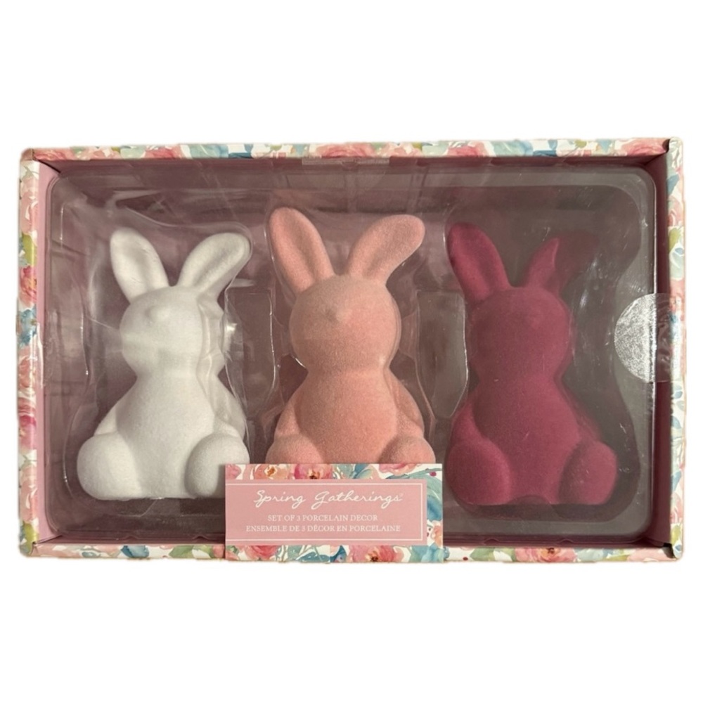 Spring Gatherings Set of 3 Small Porcelain Easter Bunnies